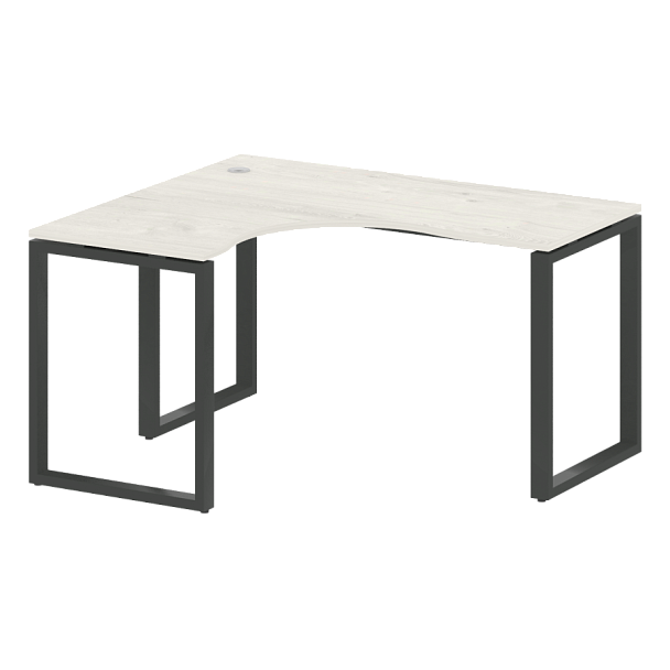 Metal System Стол криволинейный левый на О-образном м/к БО.СА-3 (L) Дуб наварра/Антрацит металл 1400*1200*750 - Вид 1