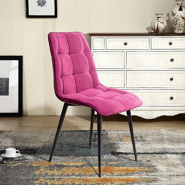 Стул UNO soft, бархат красный 16 / чёрный конус - Вид 1