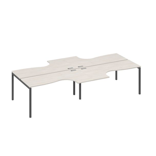 Рабочая станция со столами DUE (4х160) Классика A4 А4 Б2 182-2 БП дуб / металлокаркас антрацит - Вид 1