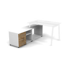 MATRIX 121T101 Тумба составная с полкой 1604х496х556 Дуб Крафт Золотой/Белый - Фото предпросмотра