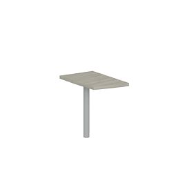 Приставка боковая Wing малая 500х856х750, правая / цвет: дуб светлый, опора табулярная серебрянный металлик - Фото предпросмотра