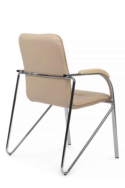 Стул Самба с пластиковыми подлокотниками SMB-03H Хром гальв. Бежевый - Вид 3