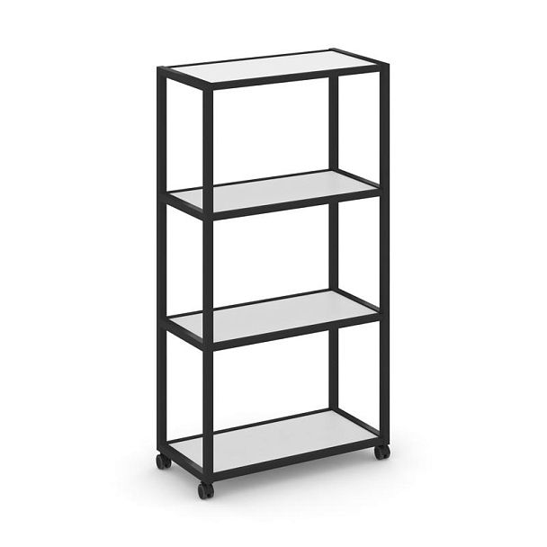 Shelf Mobile Стеллаж 4 уровня 1 секция VR.LT-STK-401.10 Белый Бриллиант/Металл Черный 1000*400*1523 - Вид 1