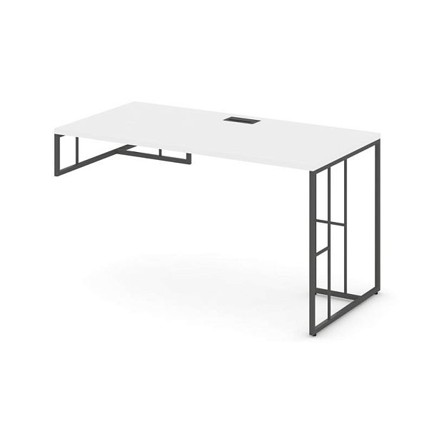 Rift Стол письменный для опорной тумбы левый RF.SPOT-013 (L) Белый Бриллиант/Металл Антрацит 1380*700*750 - Вид 1