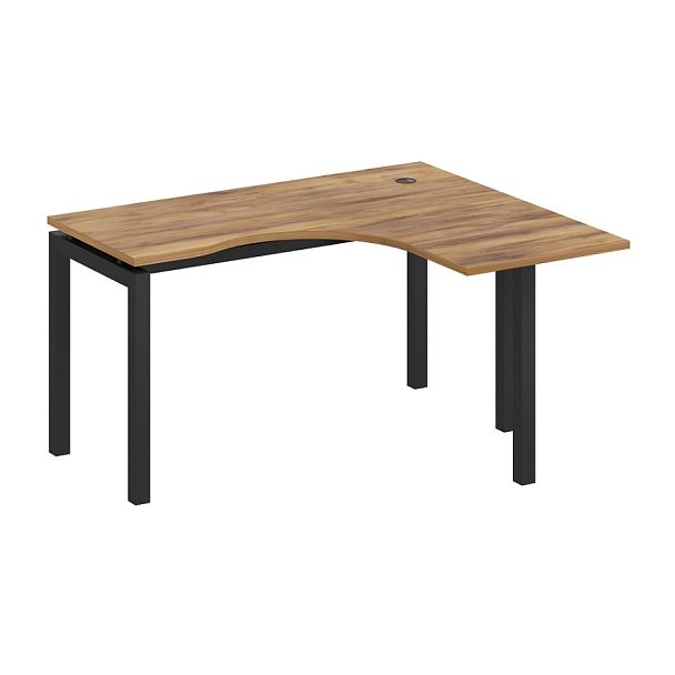 Стол эргономичный "Тандем-А"  ПК-ТНА-СТЭ140Х120П/АЖ-В2-1078 таксония медовая+черный - Вид 1