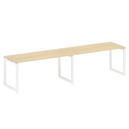 Metal System Quattro Р. ст. на 2 раб. места на О-образном м/к 50БО.СМ-2.4 Акация/Белый металл 3200*720*750 - Фото предпросмотра