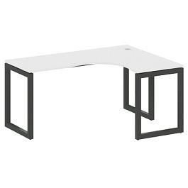 Metal System Quattro Стол криволинейный правый на О-образном м/к 50БО.СА-4 (R) Белый/Антрацит металл 1600*1200*750 - Фото предпросмотра