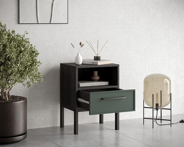 Тумбочка с нижним ящиком Nicole арт NEM17G Зеленый - Вид 2