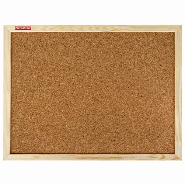 Доска пробковая для объявлений 45х60 см, деревянная рамка, BRAUBERG Wood, 238310 - Вид 2