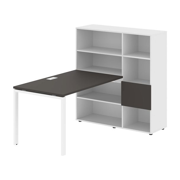 Стол-стеллаж EURST 1213 Мокко/Белый/Белый 1790х1250х1355 EDIS - Вид 1