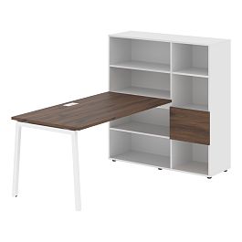 Стол-стеллаж ELRST 1215 Дуб Денвер тёмный/Белый/Белый 1990х1250х1355 EDIS - Фото предпросмотра