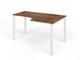TANDEM RTD075-MK-140R-SH Стол угловой на металлокаркасе правый 1400х900х750 Таксония шоколадная/Белы - Фото предпросмотра