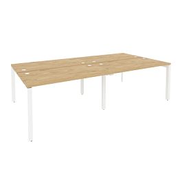 Onix Рабочая станция на П-образном м/к O.MP-D.RS-4.3.7 Тиквуд светлый/Белый металл 2760*1475*750 - Фото предпросмотра