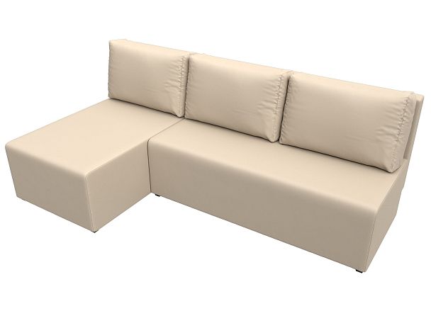 Угловой диван Поло левый (полностью экокожа бежевая) - Вид 5