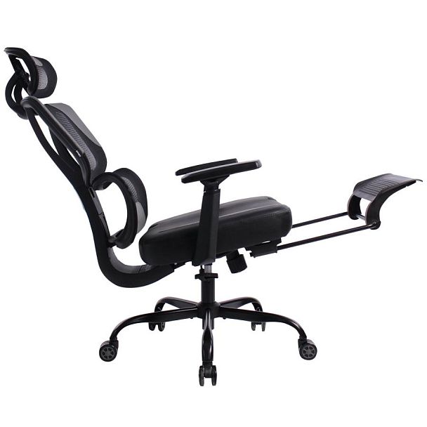 Кресло BRABIX PREMIUM "Venom GM-530", подножка, синхромеханизм, экокожа/сетка, черное/серое, 532951 - Вид 11