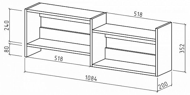 Полка навесная Лайт-42 - Вид 2