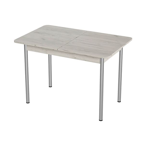 Стол Лион 2 ЛДСП (Подстолье прямое хром(мет)) НЕ ВЫБИРАТЬ Дуб крафт белый - Вид 1