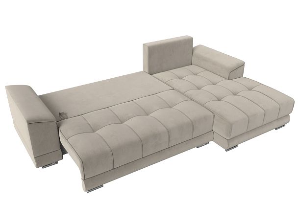 Угловой диван НордСтар правый угол Микровельвет бежевый - Вид 8