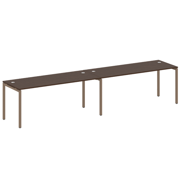 Metal System Quattro Р. ст. на 2 раб. места на П-образном м/к 40БП.СМ-2.5 Венге/Мокко металл 3600*720*750 - Вид 1