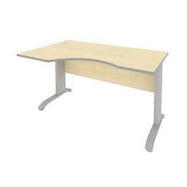 Riva Metal-L Стол криволинейный левый ПЛ.СА-2 (L) Клён металлик/Тёмно-серый металл 1400*900*750 - Фото предпросмотра