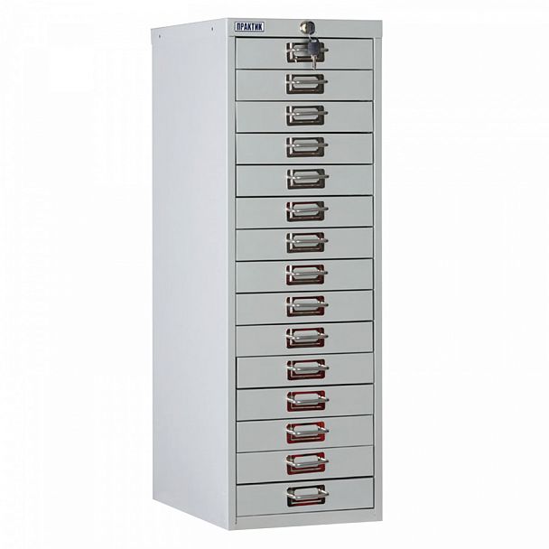 Шкаф металлический для документов ПРАКТИК "MDC-A4/910/15", 15 ящиков, 910х277х405 мм, собранный - Вид 1