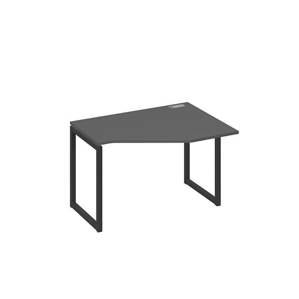 Стол эргономичный правый "Техно" на металлокаркасе QUATTRO A4 А4 Б4 052 БП антрацит премиум / металлокаркас антрацит - Вид 1