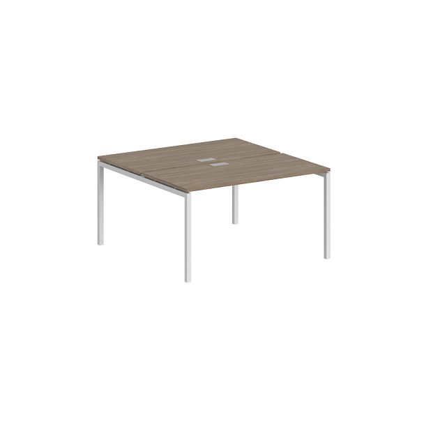 Рабочая станция Sigma 1200х1238х750 / профиль: 40х40 белый; столешница: дуб темный - Вид 1