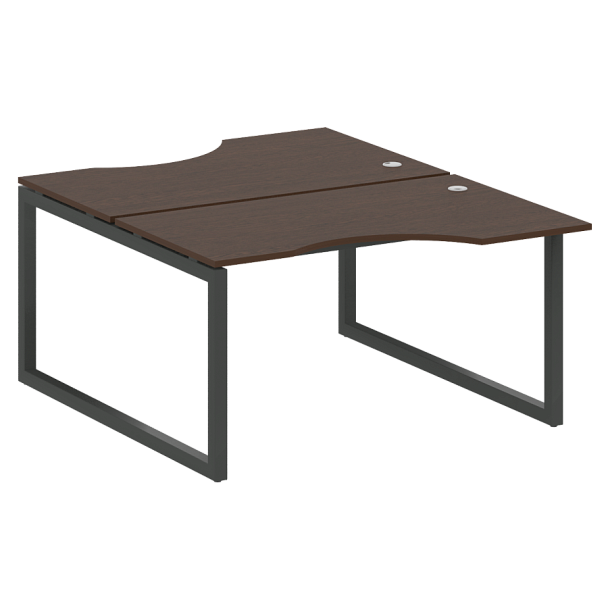 Metal System Quattro Р. ст. криволинейная на О-образном м/к 50БО.РАС-СА-2.2 Венге/Антрацит металл 1400*1835*750 - Вид 1