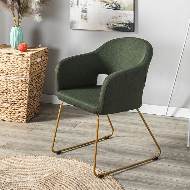 Кресло Oscar тёмно-зеленый/Линк золото - Вид 10