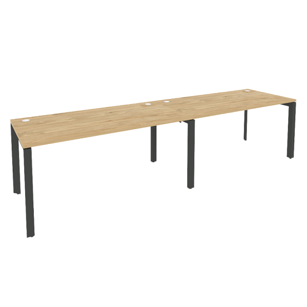 Onix Рабочая станция на П-образном м/к O.MP-RS-2.4.8 Тиквуд светлый/Антрацит металл 3160*800*750 - Вид 1