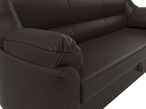 Диван прямой Карнелла (полностью экокожа коричневая) - Вид 4