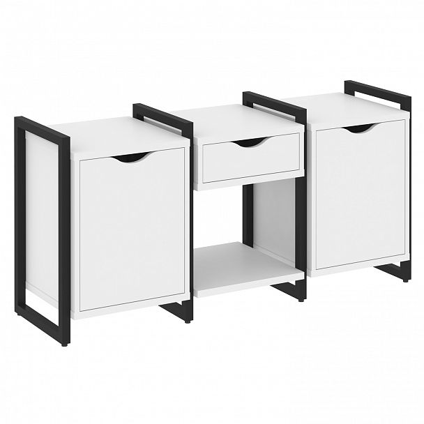 Тумба на опорах наборная "Loft" VR.L-TN-7.O белый бриллиант/черный - Вид 1