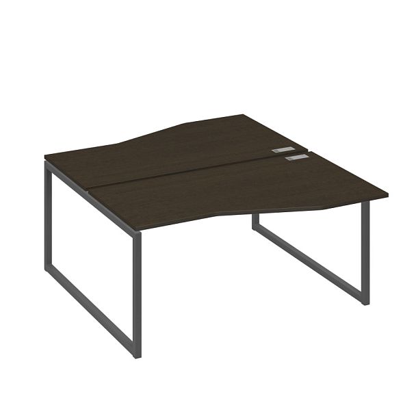 Станция каркас QUATTRO столы 2х160 Техно эргономичные A4 А4 Б4 191 БП венге / металлокаркас антрацит - Вид 1