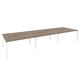 Onix Рабочая станция на П-образном м/к O.MP-D.RS-6.4.7 Тиквуд темный/Белый металл 4740*1475*750 - Фото предпросмотра