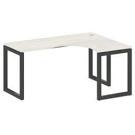 Metal System Quattro Стол криволинейный правый на О-образном м/к 50БО.СА-4 (R) Дуб наварра/Антрацит металл 1600*1200*750 - Фото предпросмотра