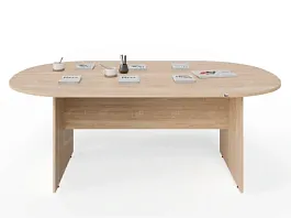UNITY PКС-12/20 ДУБ СОНОМА Конференц стол овальный Универсальный 2000х1200х750 - Фото предпросмотра