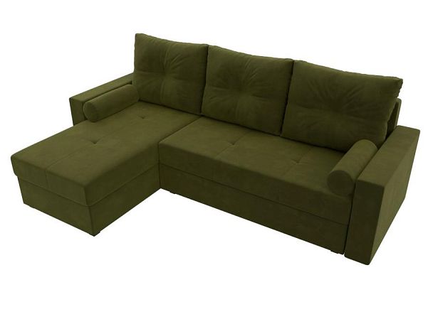 Диван угловой Верона Лайт угол левый (полностью вмикровельвет зеленый) - Вид 5