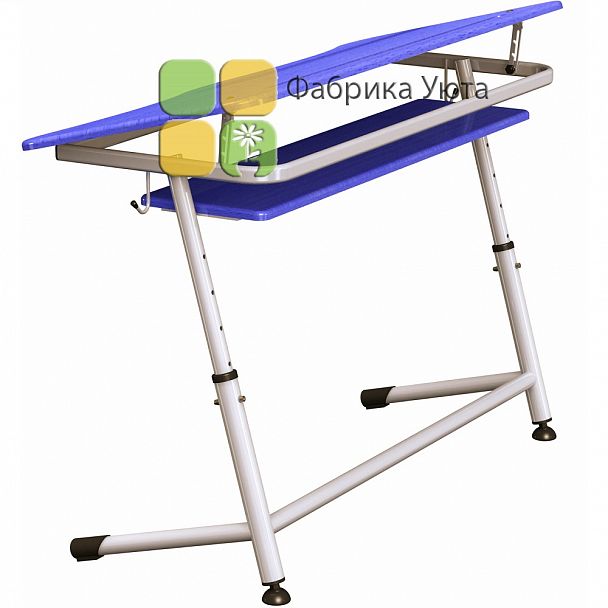 Парта "Премьера 2Р" с полочкой, угл. накл. стол., рег., цвет (2-6 гр) - Вид 1