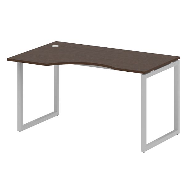 Metal System Quattro Стол криволинейный левый на О-образном м/к 40БО.СА-2 (L) Венге/Серый металл 1400*900*750 - Вид 1