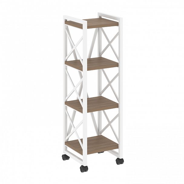Стеллаж на колесах "Loft" VR.L-MST.K-4.4 дуб аризона/белый - Вид 1