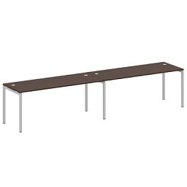 Metal System Quattro Р. ст. на 2 раб. места на П-образном м/к 40БП.СМ-2.5 Венге/Серый металл 3600*720*750 - Фото предпросмотра