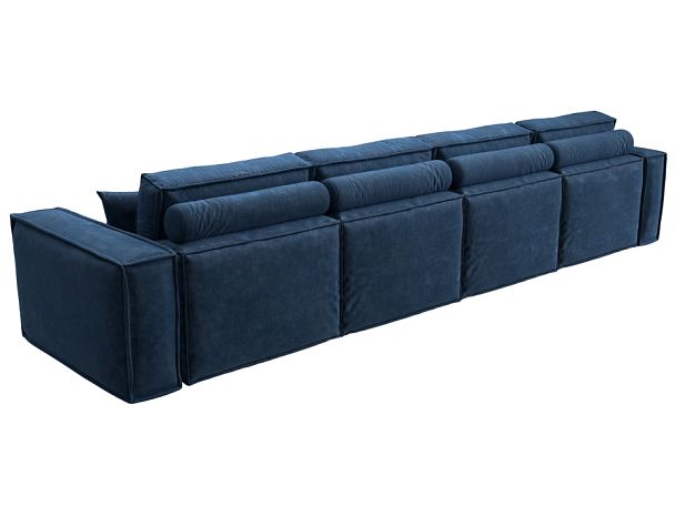Диван прямой Лига-081 НПБ МегаЛонг Велюр синий - Вид 5