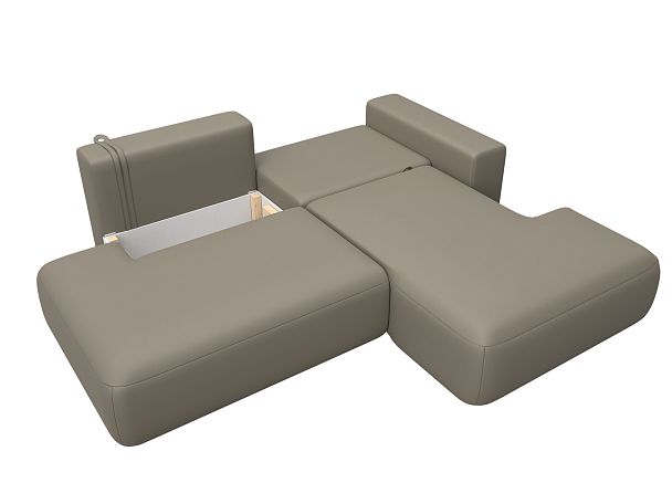 Диван угловой Лига-036 НПБ Модерн правый угол Экокожа бежевый - Вид 8