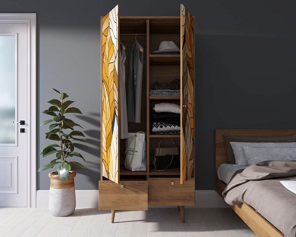 Шкаф двухстворчатый Berber принт 8 арт BB16/Print_08 - Вид 2