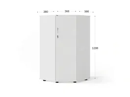 UNITY PШ-80 БЕЛЫЙ Угловой шкаф закрытый 620х620х1208 - Фото предпросмотра