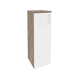 Onix Шкаф средний узкий левый O.SU-2.3 (L) Тиквуд темный/Белый бриллиант 400*420*1207 - Фото предпросмотра