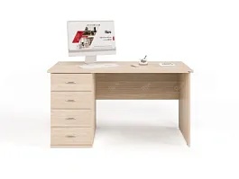 UNITY РС06-14 L ДУБ СОНОМА Стол однотумбовый 1400х600х750 - Фото предпросмотра