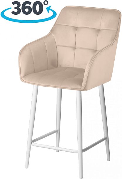 Комплект полубарных поворотных кресел Мони К, Confetti cream/белый, 3 шт. - Вид 1