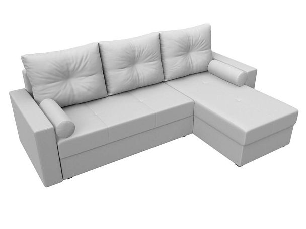 Диван угловой Верона Лайт угол правый (полностью экокожа белая) - Вид 5