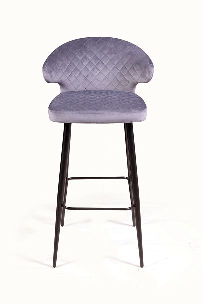 Стул барный Richard ромб, бархат серый 27 - Вид 2